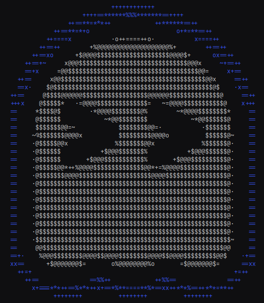 Ghostty terminal mascot in ASCII art