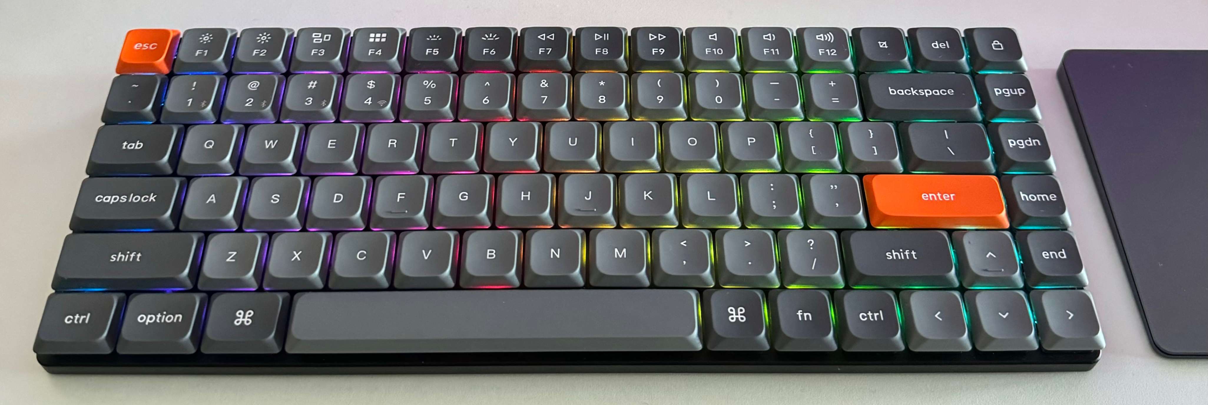 The Keychron K3 Max with rgb lights
    on